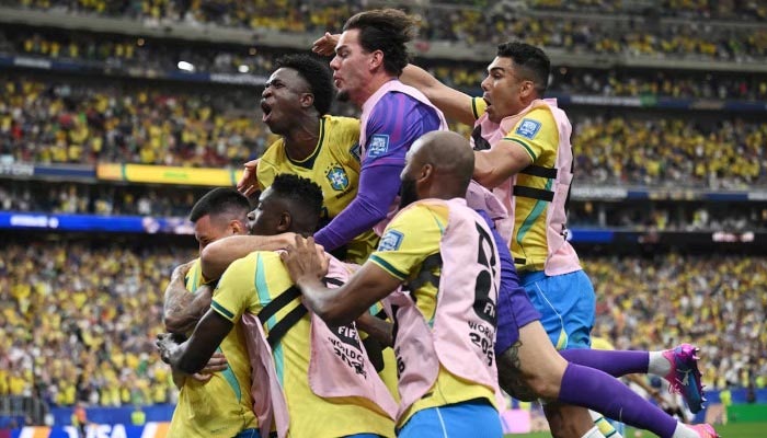 Brazils Gabriel Martinelli celebrates scoring their second goal with teammates during the Fifa World Cup 2026 Round of 32 match between Brazil and Japan, Houston Stadium, Houston, Texas, US, June 29, 2026. — Reuters