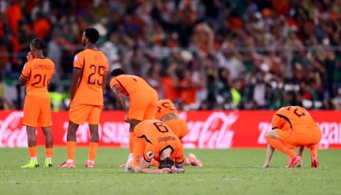 Netherlands players look dejected after the teams elimination following a penalty shootout defeat to Morocco in the Round of 32 of the Fifa World Cup at Estadio Monterrey, Monterrey, Mexico, June 29, 2026. — Reuters