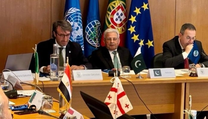 Federal Minister for National Food Security & Research, Rana Tanveer Hussain attends the UN International Olive Council (IOC) meeting in Lisbon on June 30, 2026. — Geo News