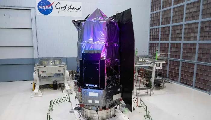 The Nancy Grace Roman Space Telescope is unveiled to the public at Nasa’s Goddard Space Flight Centre in Greenbelt, Maryland on April 21, 2026. — AFP