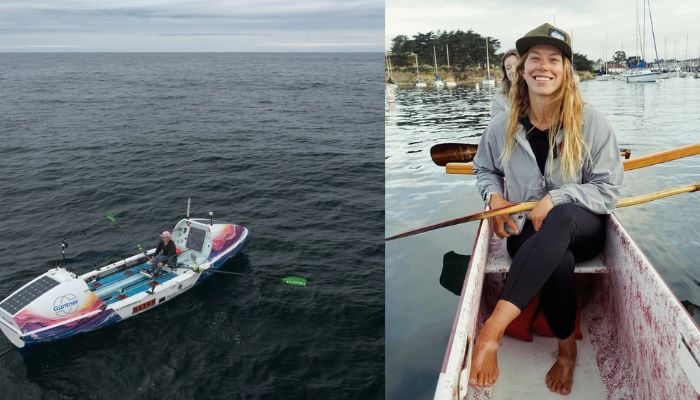 Pfendler spent 44 days rowing between Monterey and Hawaii, crossed the finish line at 11:54 p.m. PT on July 3