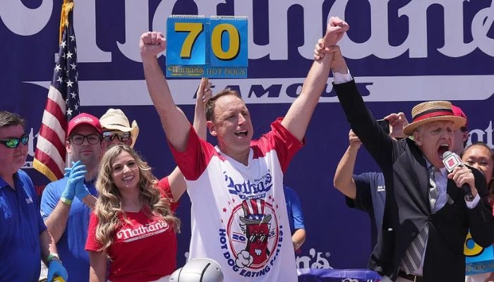 Joey Chestnut is currently serving 180 days on probation due to a misdemeanor battery charge