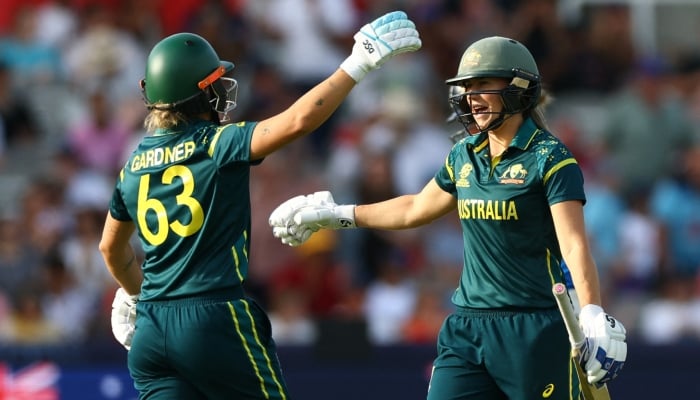 Australias Ashleigh Gardner (left) and Ellyse Perry celebrate after wining the ICC Womens T20 World Cup 2026 final against England at Lords Cricket Ground in London, Britain, July 5, 2026. — Reuters