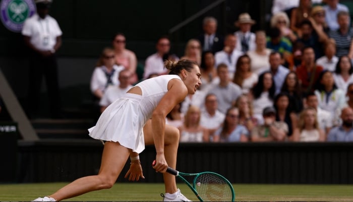 Belarus Aryna Sabalenka reacts during her fourth round match against Japans Naomi Osaka. — Reuters