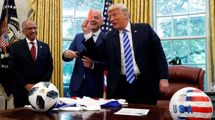 Trump says he asked Fifa to review Balogun red card before Belgium match