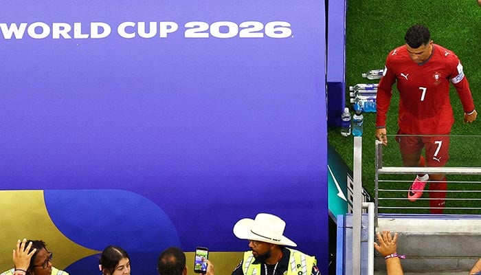 Portugals Cristiano Ronaldo looks dejected as he walks off the pitch after the match following their elimination from the World Cup at Dallas Stadium, Arlington, Texas, US, July 6, 2026. — Reuters