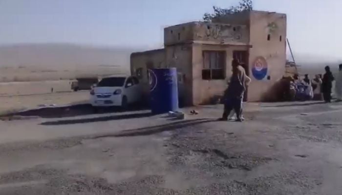 A view of a police checkpost which came under attack in Ziarat on July 7, 2026. — Geo News