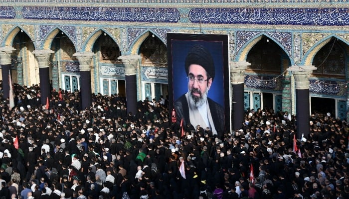 Mourners attend a prayer for Irans late Supreme Leader Ayatollah Ali Khamenei, who was martyred on February 28 in Israeli and US airstrikes, at the Jamkaran Mosque, in Qom, Iran, July 7, 2026. — Reuters