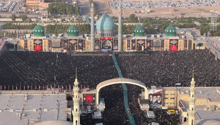 Mourners attend a prayer for Irans late Supreme Leader Ayatollah Ali Khamenei, who was martyred on February 28 in Israeli and US airstrikes, at the Jamkaran Mosque, in Qom, Iran, July 7, 2026. — Reuters