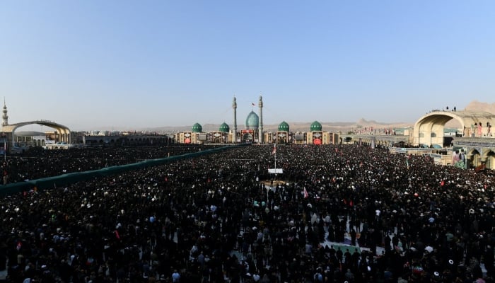 Mourners attend a prayer for Irans late Supreme Leader Ayatollah Ali Khamenei, who was martyred on February 28 in Israeli and US airstrikes, at the Jamkaran Mosque, in Qom, Iran, July 7, 2026. — Reuters