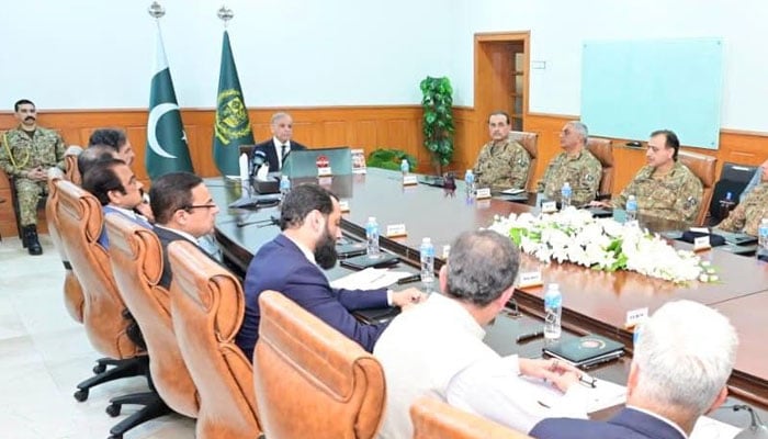 Prime Minister Shehbaz Sharif chairs the Provincial Apex Committee under National Action Plan in Quetta to review the security situation in Balochistan on 9 July, 2026. — X/ @GovtofPakistan