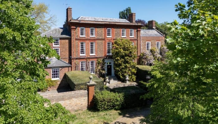 The facade of the 10-bedroom detached property, known as Ormeley Lodge, located on Ham Common in Richmond, southwest London, close to Richmond Park. — rightmove.co.uk