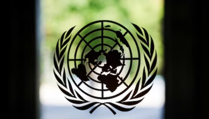 The United Nations logo adorns a window at UN headquarters in New York City, US, September 18, 2025. — Reuters