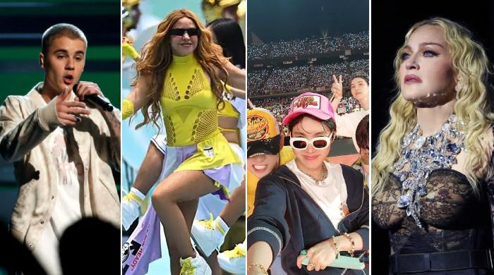 Shakira hypes World Cup halftime show with Justin Bieber, BTS, and Madonna