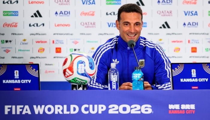 Lionel Scaloni, Head Coach of Argentina, attends a press conference one day ahead of the Fifa World Cup 2026 Quarter Final match at Kansas City Stadium on July 10, 2026 in Kansas City, Missouri, US. — AFP
