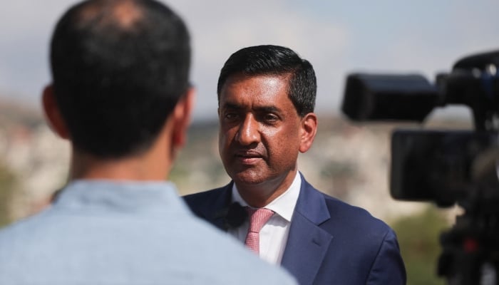 US Representative Ro Khanna (D-CA) is interviewed by Reuters during a visit to Turmus Ayya, near Ramallah, in the Israeli-occupied West Bank, July 9, 2026. — Reuters