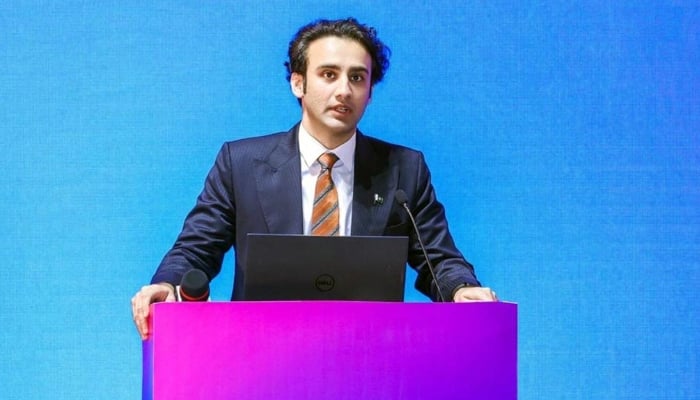 Pakistan Virtual Assets Regulatory Authority (PVARA) Chairman Bilal Bin Saqib speaks during the 10th World Drone Congress in Shenzhen, China, May 22, 2026. — APP