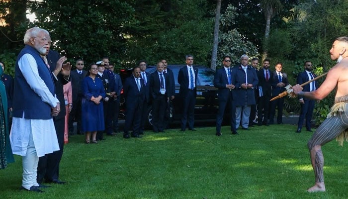 India’s Prime Minister Narendra Modi is welcomed with a traditional Maori challenge at Government House in Auckland on July 11, 2026. — Facebook/Narendra Modi