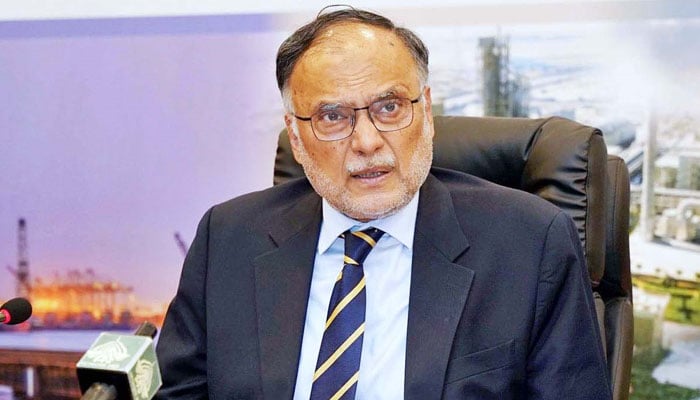 Federal Minister for Planning, Development and Special Initiatives Ahsan Iqbal addresses a media briefing during the Monthly Development Update on June 30,2026. — APP