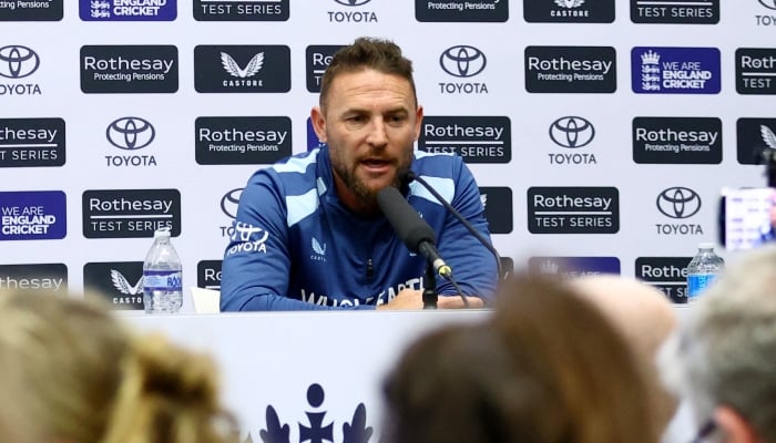 England head coach Brendon McCullum speaks during a press conference after their third Test against New Zealand at the Trent Bridge Cricket Ground, Nottingham, Britain, June 29, 2026. — Reuters