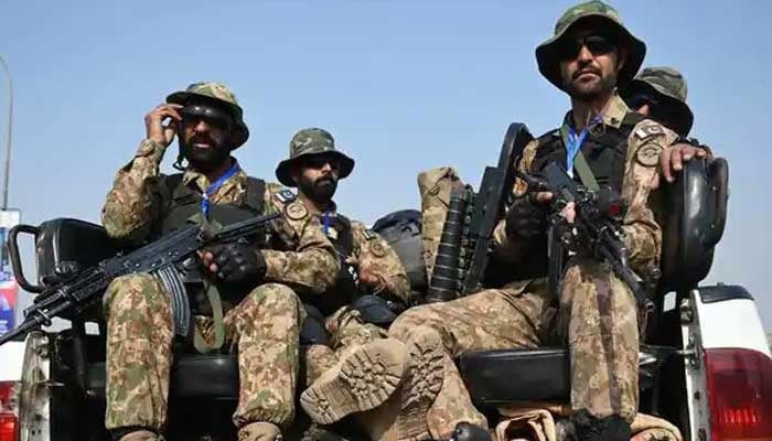 An undated picture of Pakistan Army soldiers aboard a vehicle. — AFP/File