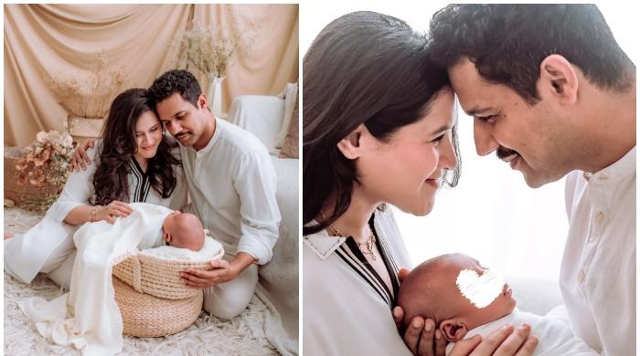 Ali Gul Pir, wife Dr Azeemah share joyful moments with newborn son