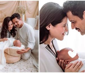 Ali Gul Pir, wife Dr Azeemah share joyful moments with newborn son