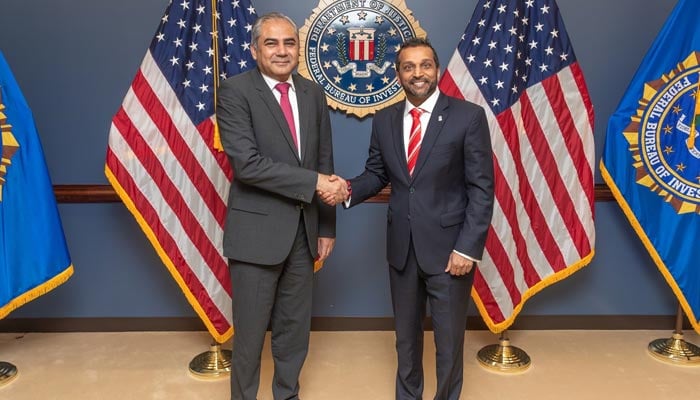 Interior Minister Mohsin Naqvi meets FBI Director Kash Patel at agencys headquarters, Washington, United States, July 13, 2026. — X/@FBIDirectorKash