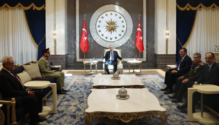 Chief of Defence Forces (CDF) and Chief of Army Staff (COAS) Field Marshal Asim Munir meets Turkish President Recep Tayyip Erdogan in Ankara, Turkiye, July 14, 2026. — X/@trpresidency