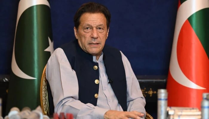 Pakistan Tehreek-e-Insaf Chairman Imran Khan speaks during an interview with AFP at his residence in Lahore on March 15, 2023. — AFP