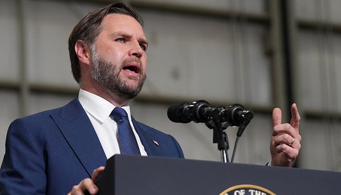 US Vice President JD Vance discusses anti-fraud initiatives during a visit to Wisconsin Air National Guards 128th Air Refueling Wing at Milwaukee Mitchell Airport in Milwaukee, Wisconsin, US July 8, 2026. — Reuters