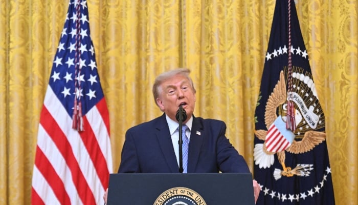 US President Donald Trump speaks about election security during an address to the nation from the East Room of the White House in Washington, D.C., US, July 16, 2026. — Reuters