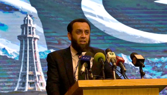 Information Minister Attaullah Tarar addresses a Pak-China Cultural Evening organised to mark the completion of 75 years of Pak-China friendship at the Pak-China Friendship Center in Islamabad, May 19, 2026. — APP
