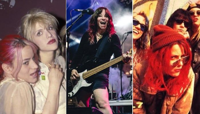 Finch briefly worked with Courtney Love before joining punk band L7 in 1986