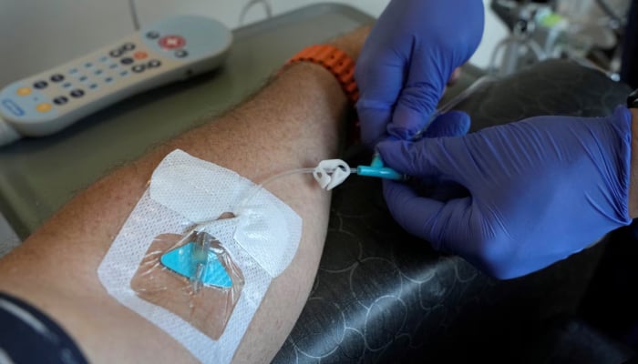 Cancer treatment drug in Provo, Utah, US, April 8, 2025. — Reuters