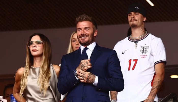 Victoria shared a snap of herself and David at the match on her Instagram Stories