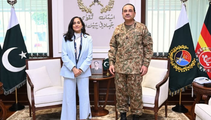 Canadian Foreign Minister Anita Anand meets Chief of Defence Forces (CDF) and Chief of Army Staff (COAS) Field Marshal Asim Munir at General Headquarters (GHQ) in Rawalpindi, July 20, 2026. — ISPR