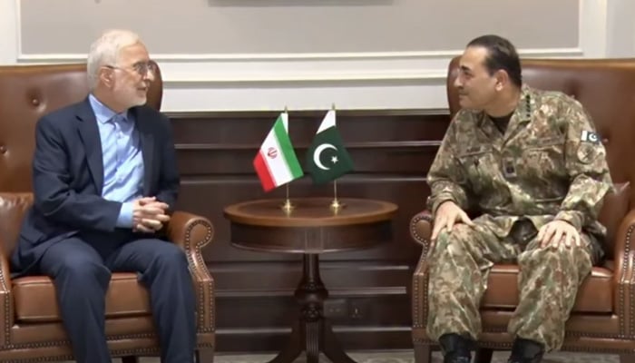 Iranian Interior Minister Eskandar Momeni meets Chief of Defence Forces and Chief of Army Staff Field Marshal Syed Asim Munir at GHQ, Rawalpindi, on July 21, 2026. — Screengrab via ISPR