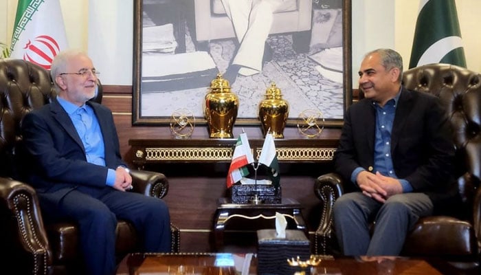 Federal Interior Minister Mohsin Naqvi meets his Iranian counterpart Eskandar Momeni in Islamabad on July 22, 2026. — APP