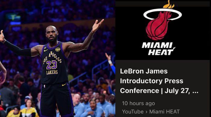 Heat say LeBron James 'introductory' presser video was accident—but fans aren't convinced