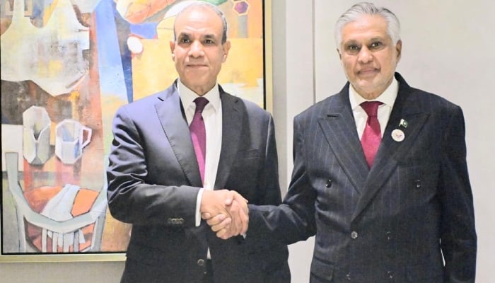 Deputy Prime Minister and Foreign Minister Ishaq Dar (right) and his Egyptian counterpart Badr Abdelatty meet on the eve of the ASEAN Regional Forum 2026 in Manila on July 22, 2026. — X@ForeignOfficePk