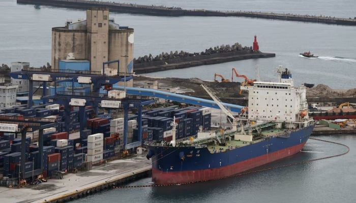 An oil tanker docks at Keelung Port in Keelung, Taiwan April 19, 2026. — Reuters