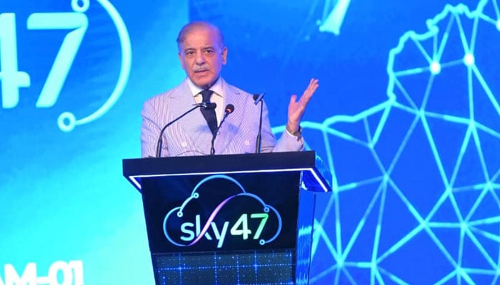 Prime Minister Shehbaz Sharif addresses inaugural ceremony of Sky47, Pakistan’s first purpose-built, AI-ready Tier III/IV date centre and sovereign cloud platform in Rawalpindi on July 24, 2026. — PID