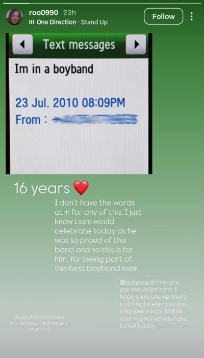 Liam Paynes sister reveals his text message after One Direction was formed