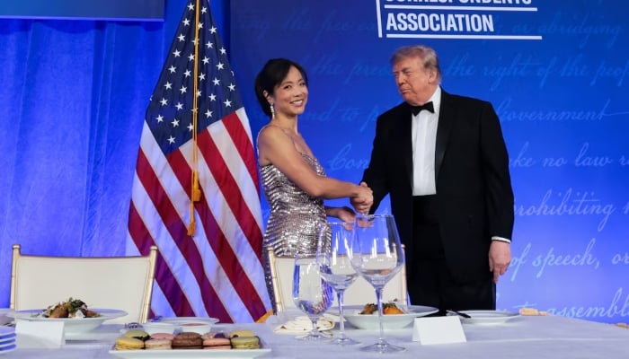US President Donald Trump shakes hands with CBS News senior White House correspondent Weijia Jiang at the White House Correspondents Association (WHCA) Dinner at the Waldorf Astoria hotel in Washington, DC, US, July 24, 2026. — Reuters