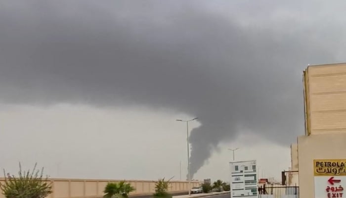Plume of smoke rises, as Yemens Houthis said on Saturday they carried out operations targeting Saudi Aramco facilities in Jizan and Yanbu, according to a statement by the groups military spokesperson Yahya Sare, in Jizan, Saudi Arabia July 25, 2026, in this screen grab obtained from a social media video. — Reuters