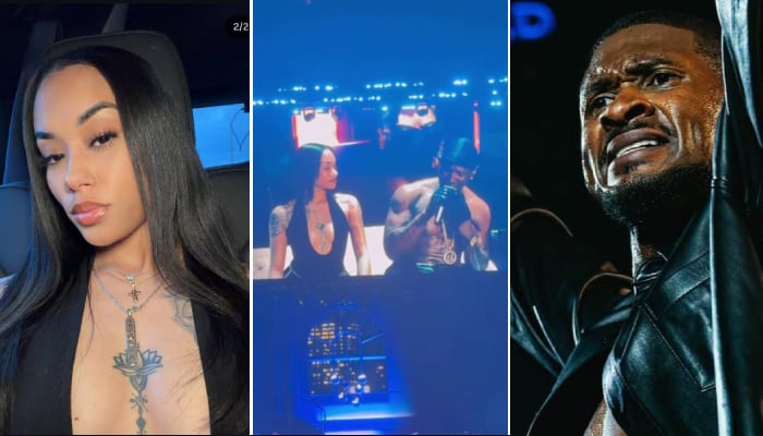 Usher kicked the woman off stage during his sensual performance of Can U Handle It?