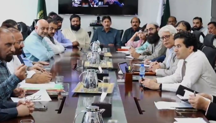 Petroleum Minister Ali Pervaiz Malik speaks during a meeting with a delegation of Oil Tanker Contractors Association, July 27, 2026. — Screengrab via X/@Official_PetDiv