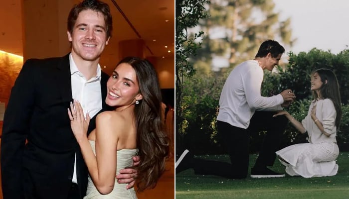 The newly engaged couple share dreamy photos from their proposal