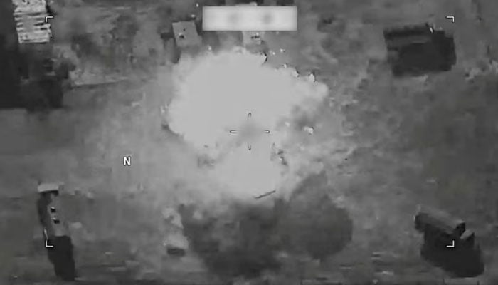 Smoke rises following explosion at an unknown location, during what US Central Command (CENTCOM) says are strikes on Iran on July 29, 2026. — Reuters